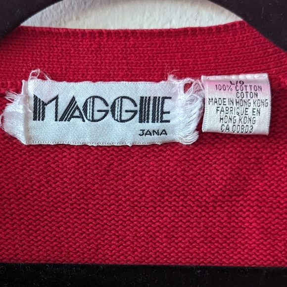 Red vintage cardigan - Size L - Picture 6 of 7